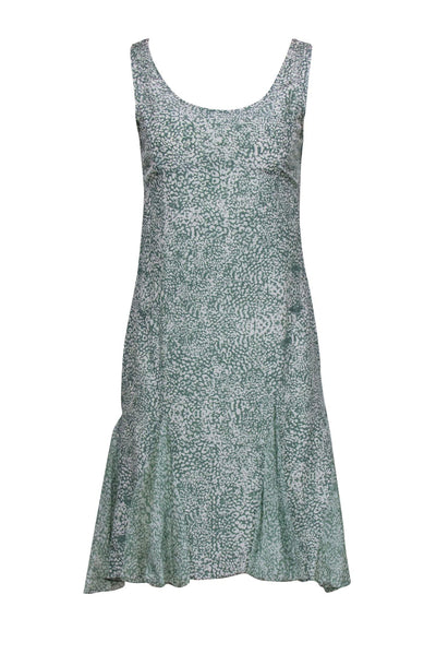 Current Boutique-Jason Wu - Green & White Spotted Silk Sleeveless Dress Sz 2