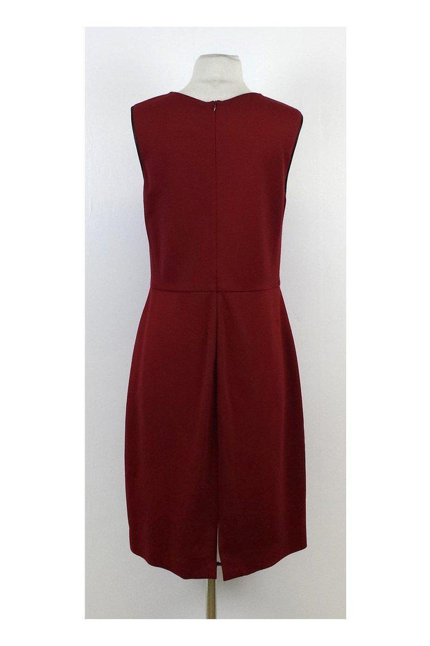 Current Boutique-Jason Wu - Red Leather Trimmed Sleeveless Dress Sz 12