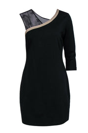 Current Boutique-Jay Godfrey - Black One Sleeve Sheath Dress w/ Fishnet Strap Sz 10