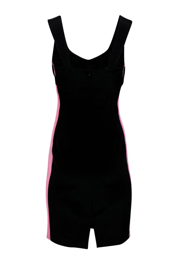 Current Boutique-Jay Godfrey - Black Sleeveless Bodycon Dress w/ Hot Pink Trim Sz 4