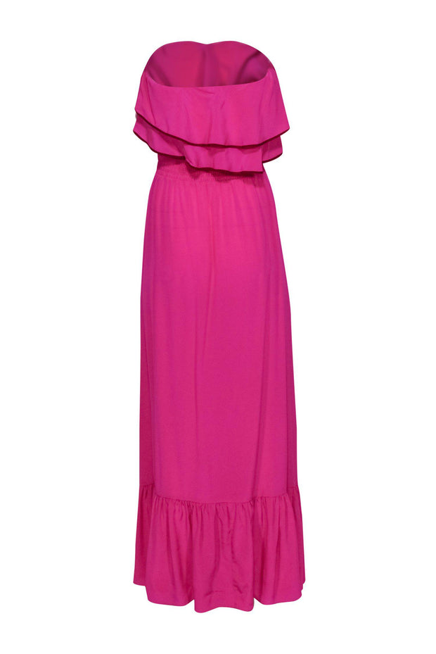 Current Boutique-Jay Godfrey - Bright Fuchsia Strapless Silk Maxi Dress Sz 6