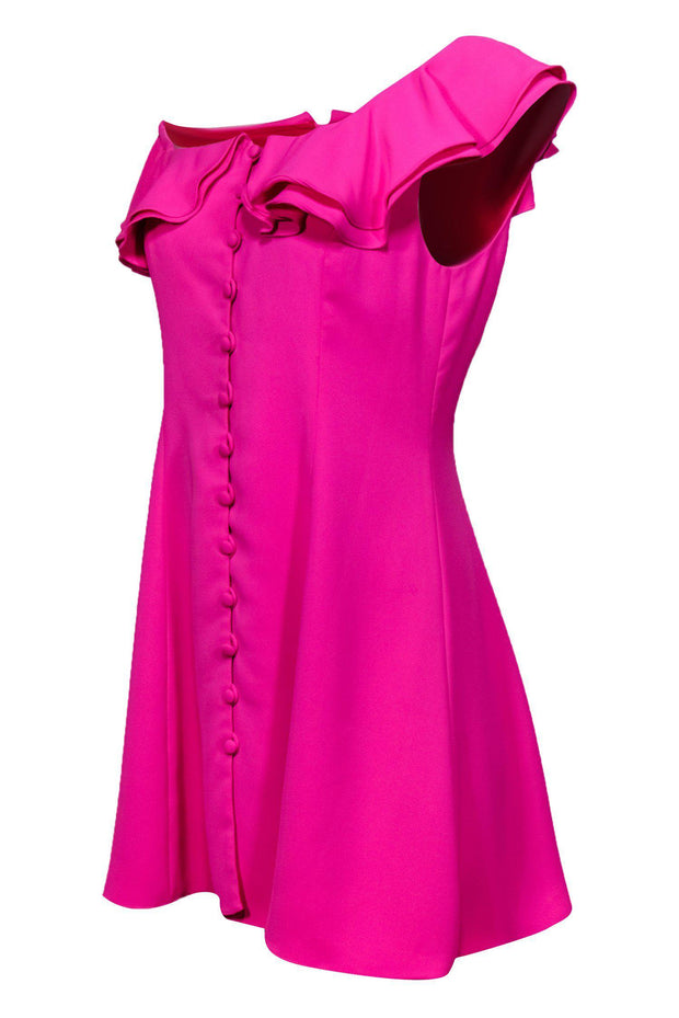 Current Boutique-Jay Godfrey - Bright Pink Ruffle Sleeve Shift Dress Sz 4