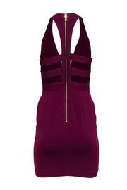 Current Boutique-Jay Godfrey - Fuchsia Crepe Mini Cocktail Dress w/ Cut Out Back & Deep-V Sz 2