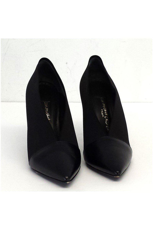 Current Boutique-Jean-Michel Cazabat - Black Elastic Slit Vamp Pumps Sz 9.5