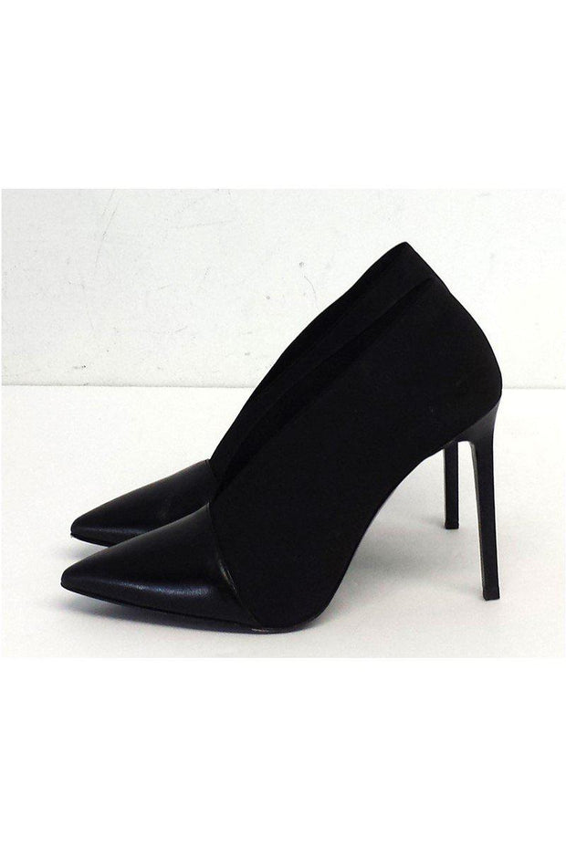 Current Boutique-Jean-Michel Cazabat - Black Elastic Slit Vamp Pumps Sz 9.5