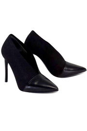 Current Boutique-Jean-Michel Cazabat - Black Elastic Slit Vamp Pumps Sz 9.5