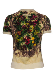 Current Boutique-Jean Paul Gaultier - Fruit & Vine Printed Short Sleeve Wool Top Sz M