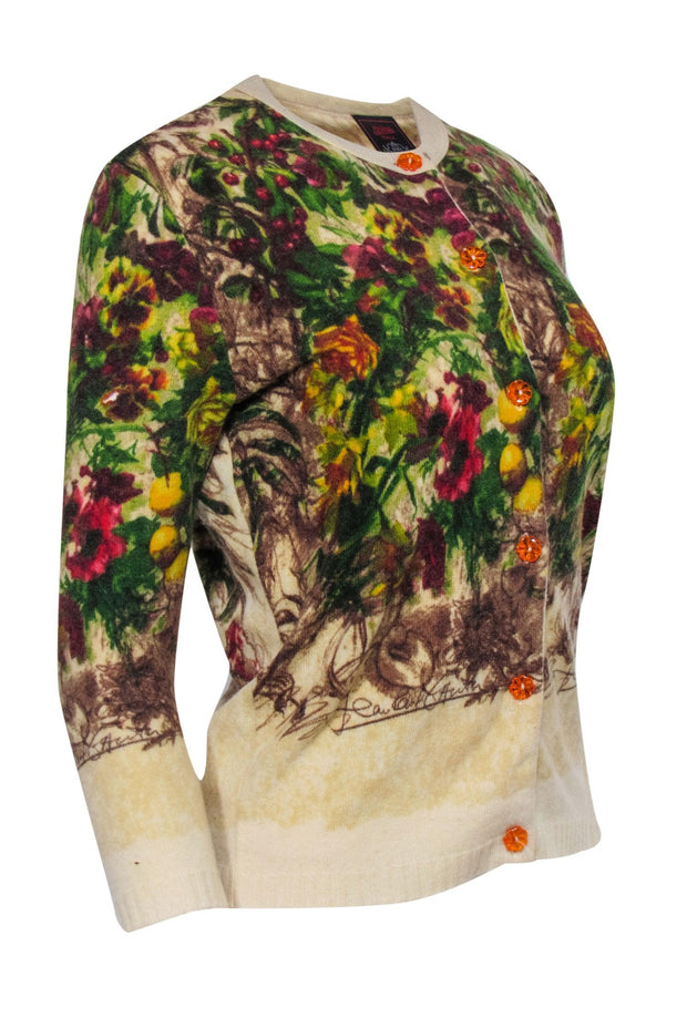 Current Boutique-Jean Paul Gaultier - Fruit & Vine Printed Wool Cardigan Sz M