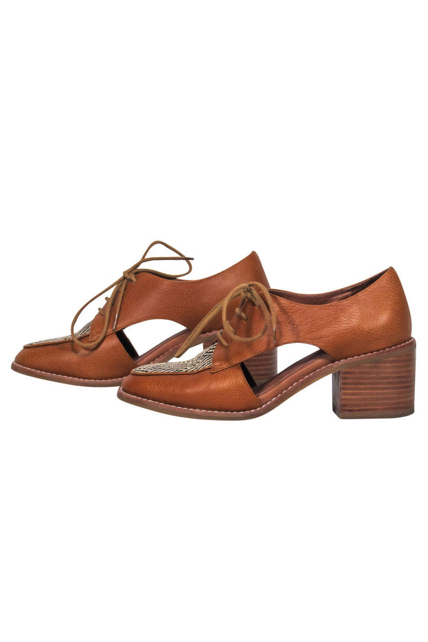 Current Boutique-Jeffrey Campbell - Brown Block Heeled Oxfords w/ Cutouts Sz 8