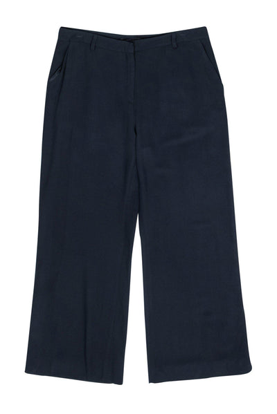 Current Boutique-Jenni Kayne - Navy Cropped Wide Leg Trousers Sz 8