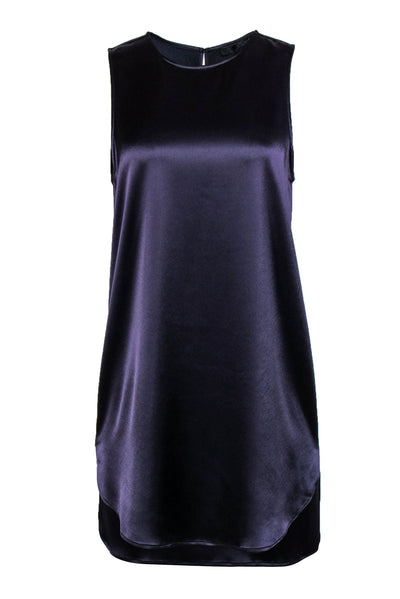 Current Boutique-Jenni Kayne - Navy Satin Sleeveless Shift Dress Sz M