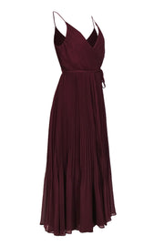 Current Boutique-Jenny Yoo - Burgundy Pleated Wrap Gown Sz 0