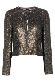 Current Boutique-Jigsaw - Golden Sequined Crop Jacket Sz S