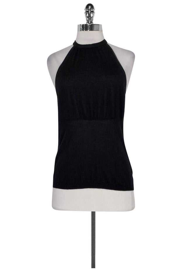 Current Boutique-Jil Sander - Black Knit Halter Tank Top Sz 6