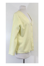 Current Boutique-Jil Sander - Cream & Neon Yellow Oversized Cardigan Sz 6