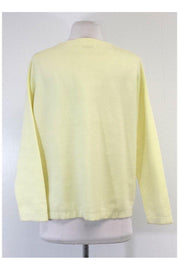 Current Boutique-Jil Sander - Cream & Neon Yellow Oversized Cardigan Sz 6