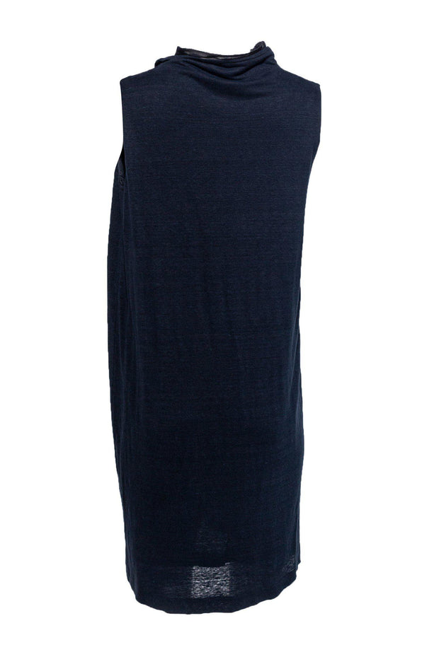 Current Boutique-Jil Sander - Navy Drape Neck Shift Dress Sz 2