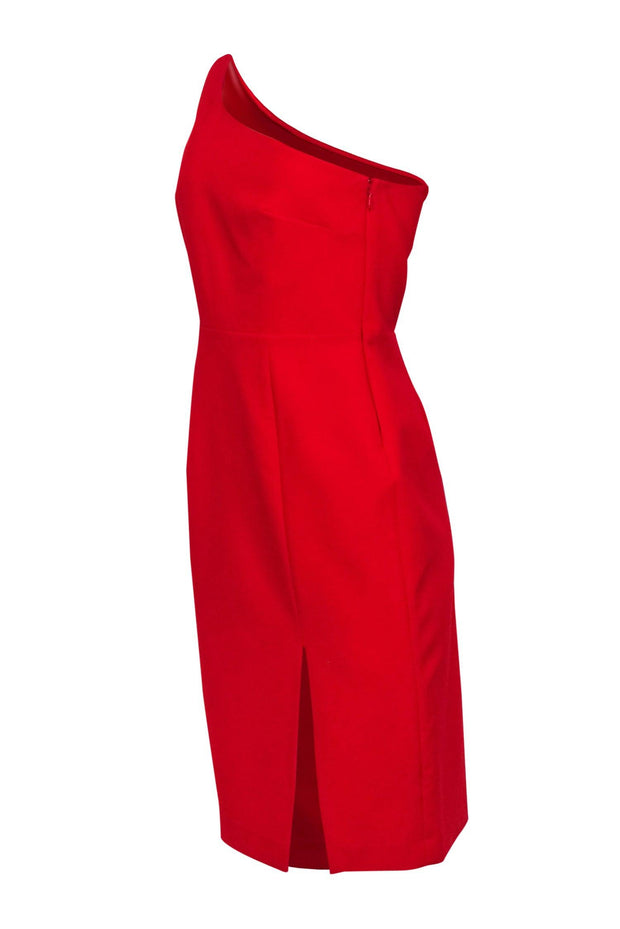 Current Boutique-Jill Jill Stuart - Red One-Shouldered Sheath Dress w/ Cutout Sz 8