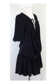 Current Boutique-Jill Stuart - Black Deep Cowl Neck Dress Sz 6