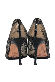 Current Boutique-Jimmy Choo - Black Floral Lace Pointed Toe Pumps Sz 7