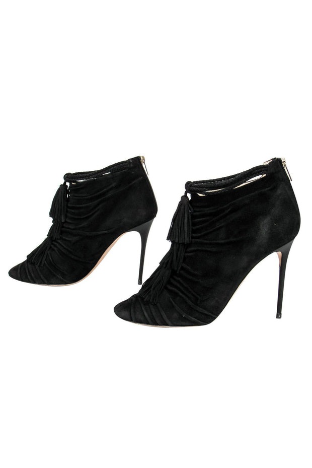 Current Boutique-Jimmy Choo - Black Heeled Booties w/ Tassels Sz 11