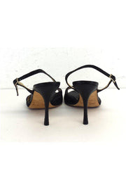 Current Boutique-Jimmy Choo - Black Sparkle Peep Toe Slingbacks Sz 8.5