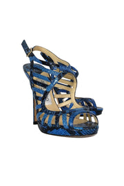 Current Boutique-Jimmy Choo - Blue Snakeskin Keenan Pumps Sz 6