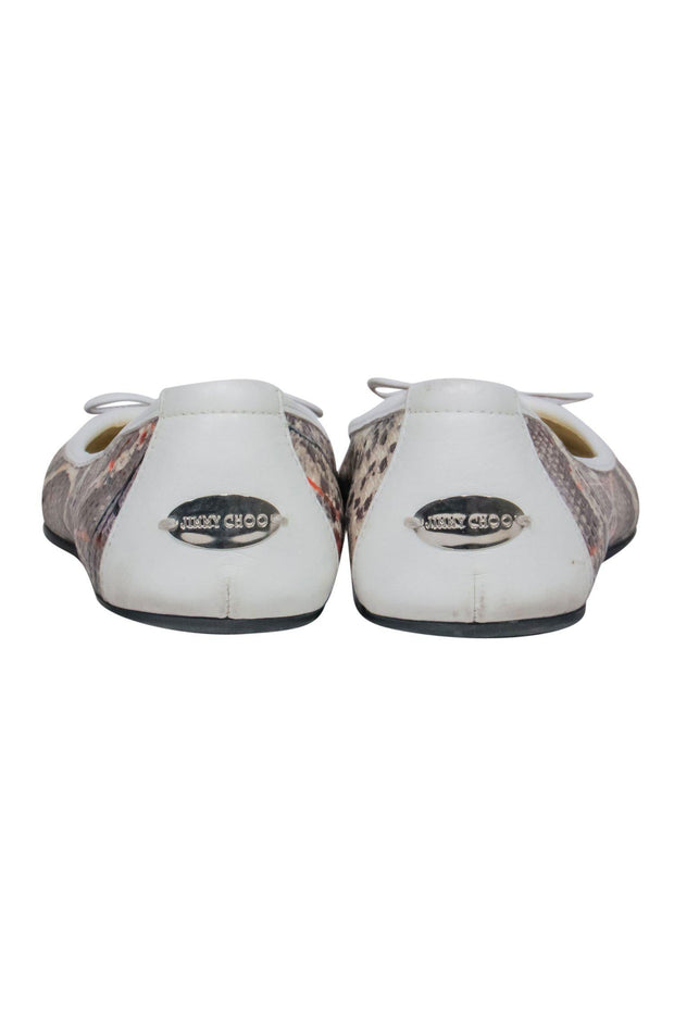 Current Boutique-Jimmy Choo - Grey Snakeskin & Paint Splatter Print Ballet Flats Sz 4.5