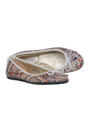 Current Boutique-Jimmy Choo - Grey Snakeskin & Paint Splatter Print Ballet Flats Sz 4.5