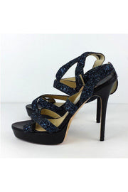 Current Boutique-Jimmy Choo - Navy Sparkly Sandal Heels Sz 10