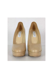 Current Boutique-Jimmy Choo - Tan Platform Patent Leather Pumps Sz 10