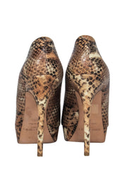 Current Boutique-Jimmy Choo - Tan Snakeskin Platform Pumps Sz 8.5