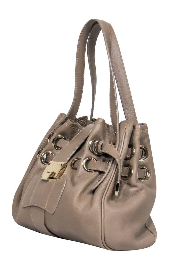 Current Boutique-Jimmy Choo - Taupe Leather "Ramona" Shoulder Satchel