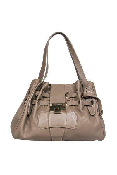 Current Boutique-Jimmy Choo - Taupe Leather "Ramona" Shoulder Satchel