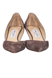 Current Boutique-Jimmy Choo - Taupe Suede Pointy Kitten Heel D’orsay Pumps Sz 8