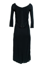 Current Boutique-Joanna Mastroianni - Black Maxi Dress w/ Beading Details Sz 10