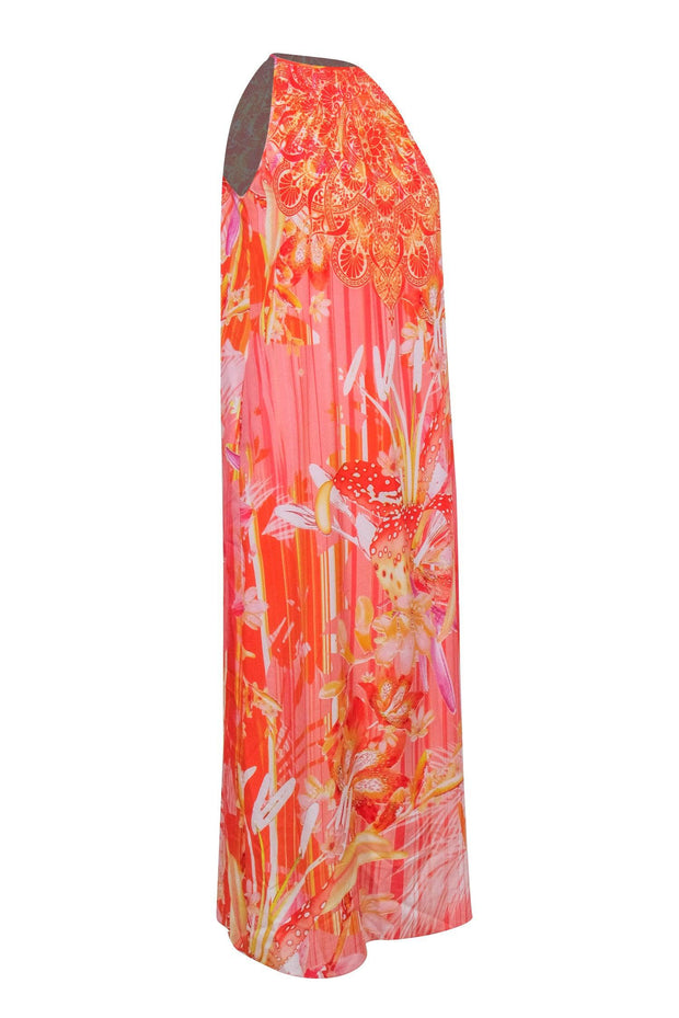 Current Boutique-Johanne Beck - Orange Floral & Medallion Print Maxi Dress Sz M