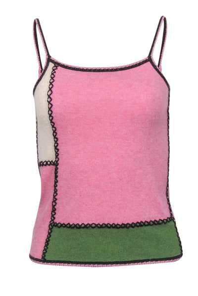 Current Boutique-John Galliano - Vintage Pink Patchwork Wool Blend Camisole Sz S