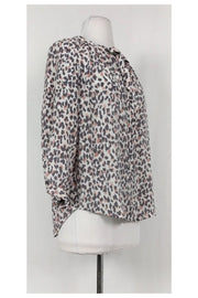 Current Boutique-Joie - Animal Print Grey, White & Peach Top Sz S