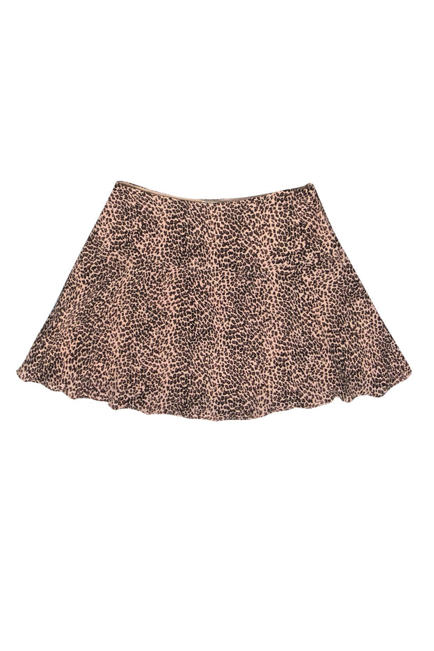 Current Boutique-Joie - Beige & Brown Leopard Print Miniskirt Sz 6