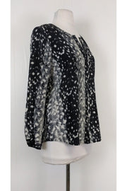 Current Boutique-Joie - Black Animal Print Blouse Sz S