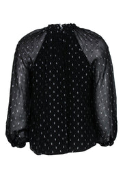 Current Boutique-Joie - Black Blouse w/ Metallic Silver Strands Sz XXS