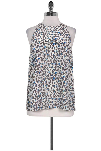 Current Boutique-Joie - Blue & Grey Animal Print Top Sz S