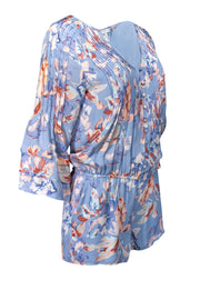 Current Boutique-Joie - Blue & Pink Floral Romper w/ Micropleats Sz XS