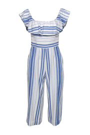 Current Boutique-Joie - Blue & White Striped Sleeveless Wide Leg Jumpsuit Sz XS