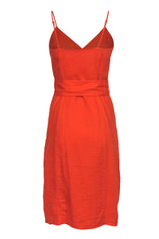 Current Boutique-Joie - Bright Orange Sleeveless Button-Up Linen Midi Dress Sz XS