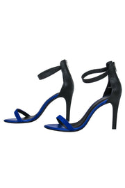 Current Boutique-Joie - Cobalt Blue & Black Suede Open Toe Heel Sz 6.5