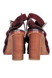 Current Boutique-Joie - Dark Brown Suede Strappy Block Heels Sz 7