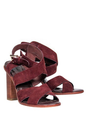 Current Boutique-Joie - Dark Brown Suede Strappy Block Heels Sz 7