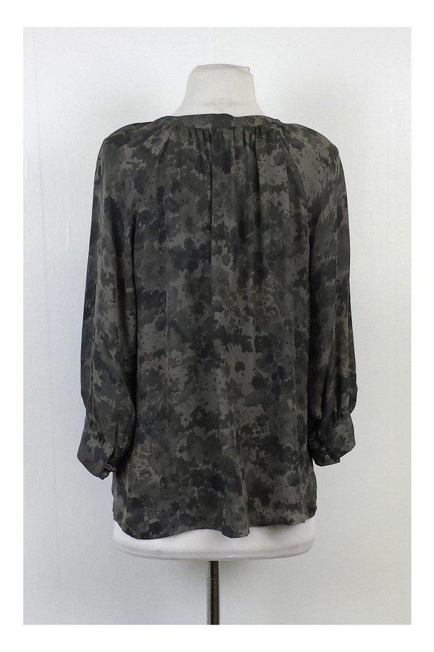 Current Boutique-Joie - Grey Floral Print Silk Blouse Sz S